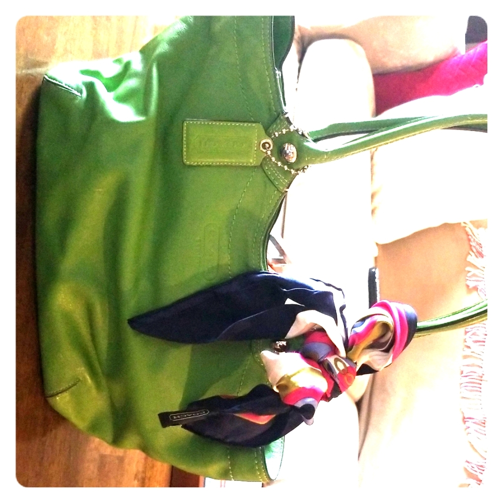 Coach handbag with scarf